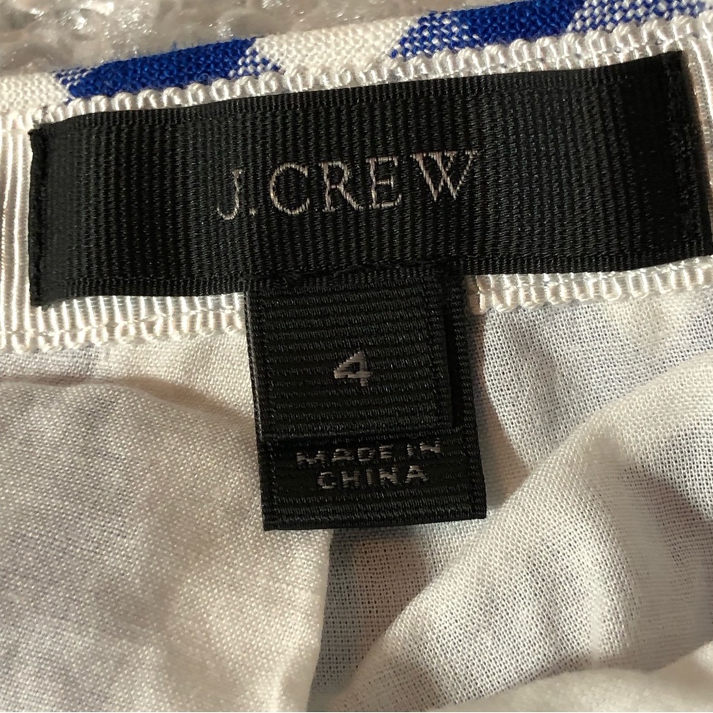 J. Crew Gingham Blue White Linen Skirt sz 4 - Picture 3 of 10
